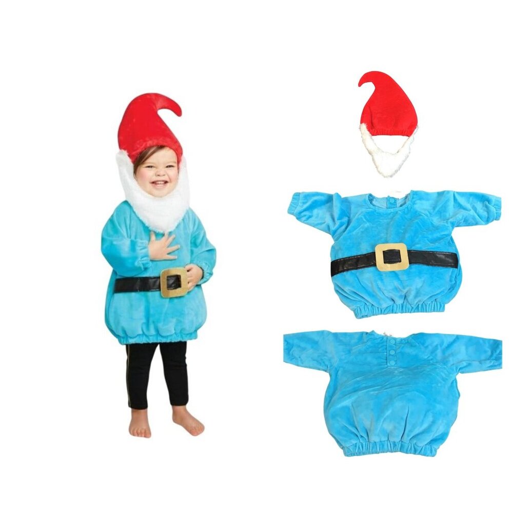 Baby Pullover Gnome Costume 0-6M With Red Hat & Beard - Hyde & EEK!